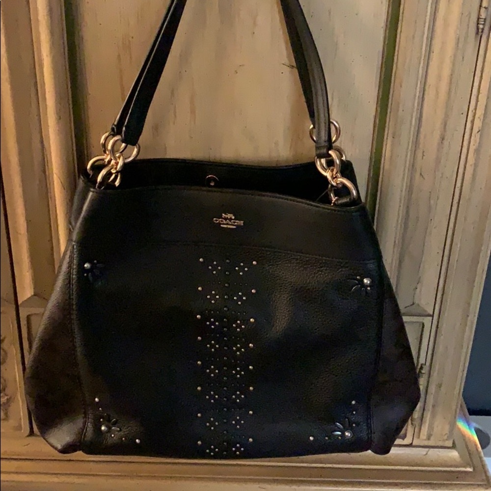 Authentic Coach Leather Studded Lexy Bag New